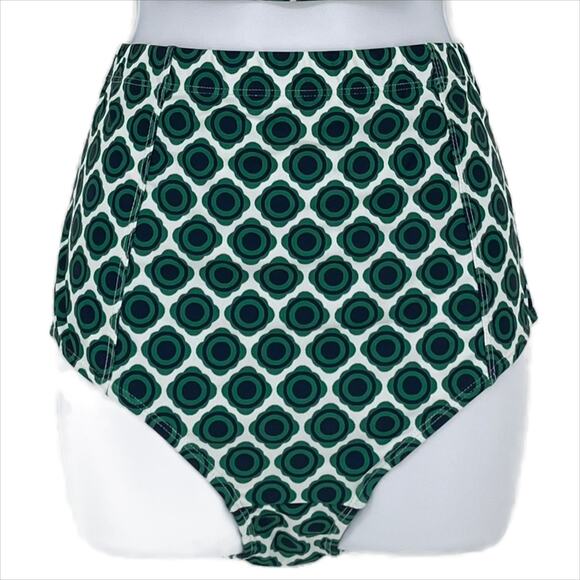 Bikini Bottom Geo Print in Green and Blue Size Small - Picture 1 of 5